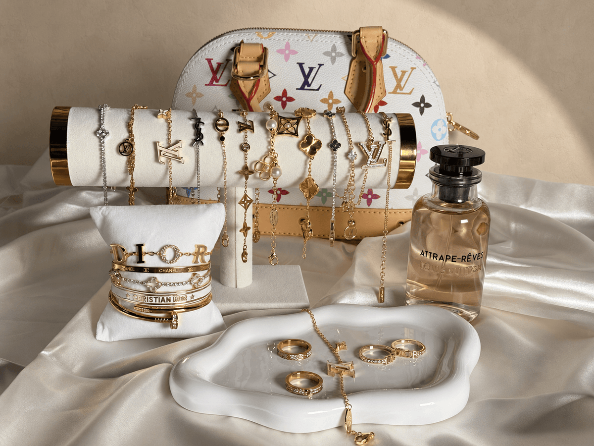 Gold and Silver statement necklaces, bracelets,bangles,earrings and rings from 876LUXE